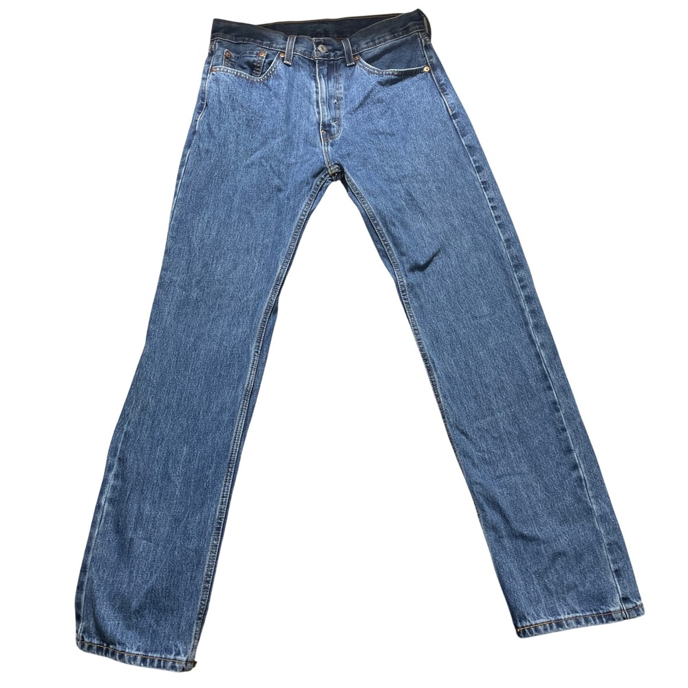 Levis 505 Regular Fit Straight Leg Mens Jeans Blue Denim W32 L34 00505-4886